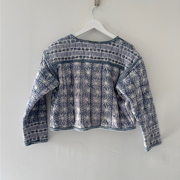 FREE PEOPLE Kara Blue Quilted Jacket S - Picture 11 of 13